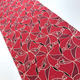Dark Pink Plum Pinwheels Vintage Kimono Silk Piece from Japan 14" x 60"   #5400