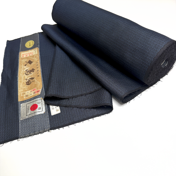 ENTIRE LARGE BOLT Vintage Indigo/Black Midnight Hexagons Kimono Silk Bolt, 22 yards 15" wide. #230