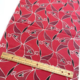 Dark Pink Plum Pinwheels Vintage Kimono Silk Piece from Japan 14" x 60"   #5400