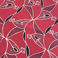 Dark Pink Plum Pinwheels Vintage Kimono Silk Piece from Japan 14" x 60"   #5400