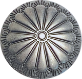 Dark Silver Canyon Sunflower 1" /25mm Concho Style Button, 'Hidden' D-Shape Shank #SWC-151