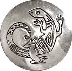 One Lizard Gecko Vintage Sterling Silver 3/4" Southwest  Button Cover, Per Button Cover # MV-65