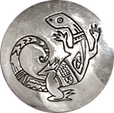Fancy Lizard Gecko Vintage Silver 3/4" Southwest  Button Cover, Per Button Cover # MV-65