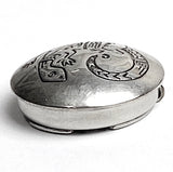 Fancy Lizard Gecko Vintage Silver 3/4" Southwest  Button Cover, Per Button Cover # MV-65