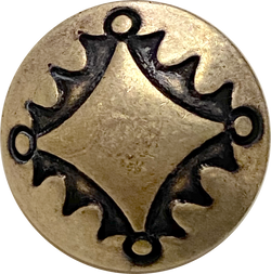 Re-Stocked, Four Directions Concho Button Matte Brass, Shank Back, 3/4" # SW-87