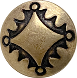 Re-Stocked, Four Directions Concho Button Matte Brass, Shank Back, 3/4" # SW-87