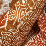 Oranges/Golds/Ochre/Wine Faux Patchwork Hexagons Chirimen Vintage Kimono Silk Print from Japan By the Yard  #231