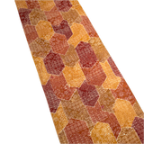 Oranges/Golds/Ochre/Wine Faux Patchwork Hexagons Chirimen Vintage Kimono Silk Print from Japan By the Yard  #231