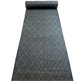 Dark Geometric Diamonds Complex Ikat, Black/Gray/Blue Vintage Kimono Silk from Japan By the Yard #232
