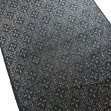 Dark Geometric Diamonds Complex Ikat, Black/Gray/Blue Vintage Kimono Silk from Japan By the Yard #232