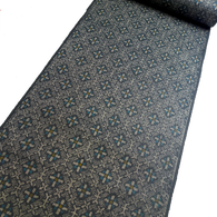 Dark Geometric Diamonds Complex Ikat, Black/Gray/Blue Vintage Kimono Silk from Japan By the Yard #232