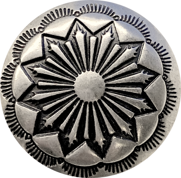 Re-Stocked, Colorado Blanket Flower 1.5" Silver Shank-Back Southwest Concho Style Button #SW-267