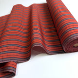 Rust/Blue/Black Cross Dye Yarn Dyed Stripe, Vintage Kimono Silk from Japan By the Yard #233