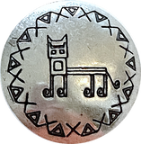 Southwest Cat Button 1" Silver, Shank Back. #SW-238