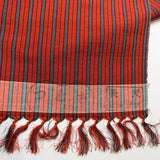 Rust/Blue/Black Cross Dye Yarn Dyed Stripe, Vintage Kimono Silk from Japan By the Yard #233