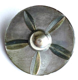 Gray Vintage Shell "Starflower" Button 3/4", Iridescent, Shank Back #SK-765