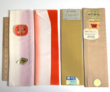 Four Mini Bolts of Vintage Kimono Lining Silk from Japan  4+Yards Each, Still Folded/Tied #235
