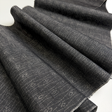 Charcoal Handloom Ikat, Wavy Lines + Diamonds Kimono Silk from Japan By the Yard #236