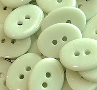 New Markdown, Green Oval 2-Hole Button 3/4" x 9/16" Pastel Green Ceramic, Pack of 10 # LP-77