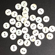 Off-White/Ecru 3/8" River Shell 2-Hole Button 10mm Pack of 42   # LP-79-42