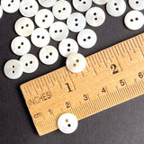 BULK DEAL, Tiny Off-White/Ecru River Shell 2-Hole Button, 11mm / 7/16", Pack of 450+   # LP-81