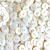 Bulk Deal: Off-White/Ecru 3/8" River Shell 2-Hole Button 10mm Pack of 100   # LP-79-100