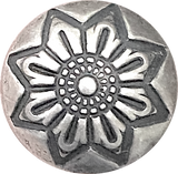 Re-Stocked Montana Rose 1/2" Concho Button, Larger Shank, Nickel Silver  #SW-349