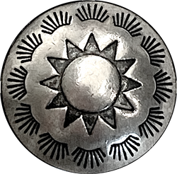 Rising Suns 5/8" Southwest Shank Back Nickel Silver Button #SW-426
