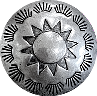 Rising Suns 5/8" Southwest Shank Back Nickel Silver Button #SW-426