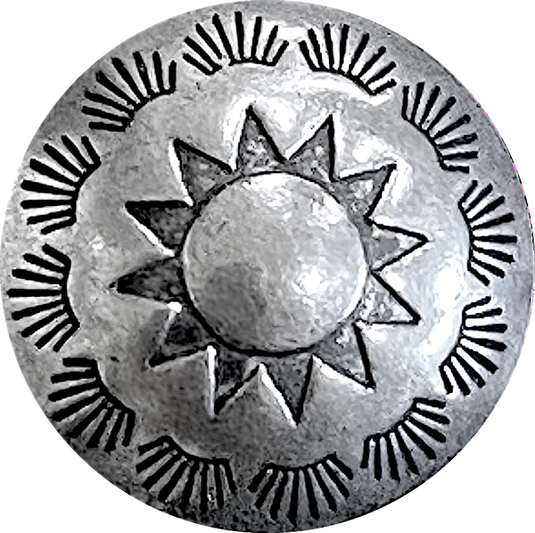 Rising Suns 5/8" Southwest Shank Back Nickel Silver Button #SW-426