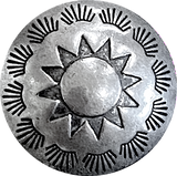 Rising Suns 5/8" Southwest Shank Back Nickel Silver Button #SW-426