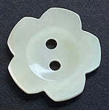 White/Ivory Plumeria Iridescent 2-Hole 3/4" Pearl Shell Button #678