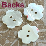 White/Ivory Plumeria Iridescent 2-Hole 3/4" Pearl Shell Button #678