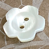 White/Ivory Flower Shape Natural White Shell, Plumeria Iridescent 2-Hole 3/4" Button #678 (Copy)