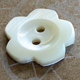 White/Ivory Plumeria Iridescent 2-Hole 3/4" Pearl Shell Button #678