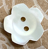 White/Ivory Flower Shape Natural White Shell, Plumeria Iridescent 2-Hole 3/4" Button #678 (Copy)