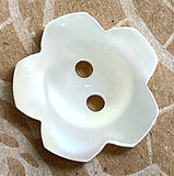 White/Ivory Flower Shape Natural White Shell, Plumeria Iridescent 2-Hole 3/4" Button #678 (Copy)