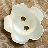 White/Ivory Plumeria Iridescent 2-Hole 3/4" Pearl Shell Button #678