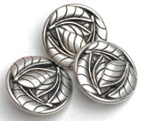 SALE Lush Leaves 15/16" Silver Shank Back Metal Button 24mm #FJ-22