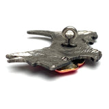 Scottie Dog Button, Black with Red Bow, 1" Scotty  #SC-135 Handpainted, Susan Clarke