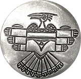 Set of 4 Button Covers: Vintage Sterling Silver Zuni Sun, Horse, Pronghorn, Thunderbird, 3/4"  #MV-67