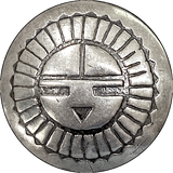 Set of 4 Button Covers: Vintage Sterling Silver Zuni Sun, Horse, Pronghorn, Thunderbird, 3/4"  #MV-67