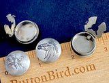 Set of 4 Button Covers: Vintage Sterling Silver Zuni Sun, Horse, Pronghorn, Thunderbird, 3/4"  #MV-67