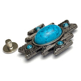 Re-Stocked Silver/Blue 1-1/2"  'Turquoise' Aztec Star Screw Back Concho 1.5"  #SWH-124