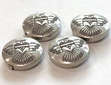 One Thunderbird Button Cover, Vintage Sterling Silver 3/4"  #MV-69