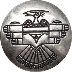 One Thunderbird Button Cover, Vintage Sterling Silver 3/4"  #MV-69