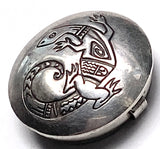 One Lizard Gecko Vintage Sterling Silver 3/4" Southwest  Button Cover, Per Button Cover # MV-65