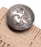 One Lizard Gecko Vintage Sterling Silver 3/4" Southwest  Button Cover, Per Button Cover # MV-65