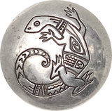 One Lizard Gecko Vintage Sterling Silver 3/4" Southwest  Button Cover, Per Button Cover # MV-65