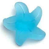 Blue Starfish 3/4" Recycled Tumbled "Sea" Glass Button   #L-958